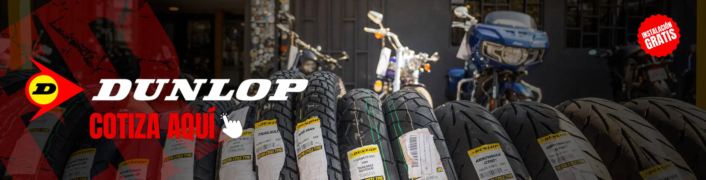 DUNLOP - Motocicletas + instalación gratis