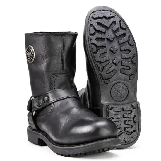 MILWAUKEE LEATHER Bota de Cuero Negra Masculina - Imagen 1