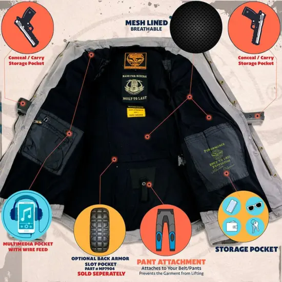 MILWAUKEE LEATHER – Chaqueta de Franela para Mujer con Protecciones CE y KEVLAR® - Imagen 9