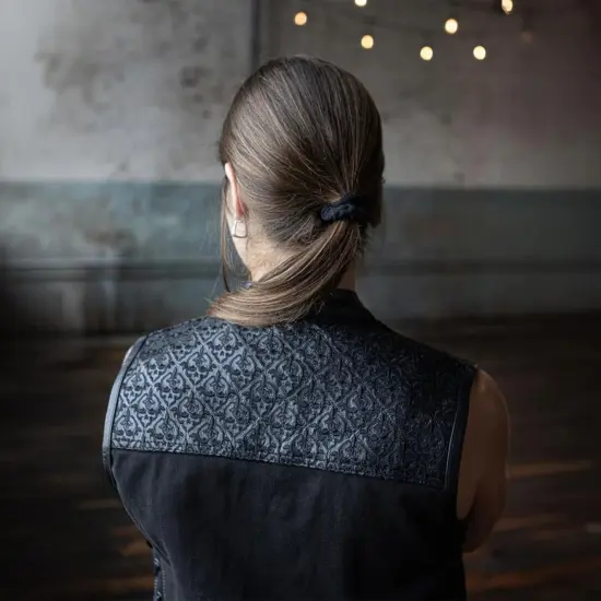 MILWAUKEE LEATHER - Denin Vest con Calaveras Negro - Imagen 3