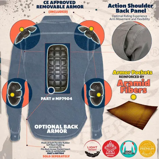 MILWAUKEE LEATHER – Chaqueta de Franela para Mujer con Protecciones CE y KEVLAR® - Imagen 10