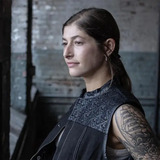 MILWAUKEE LEATHER - Denin Vest con Calaveras Negro - Imagen 4