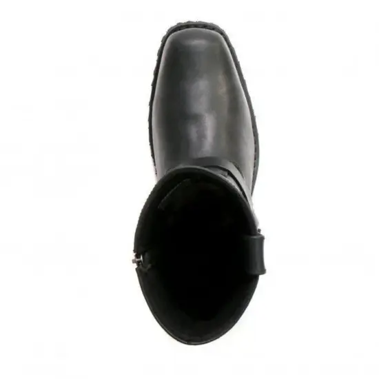 HOT LEATHERS - Bota de Cuero Negra Con Caña Corta - Imagen 10