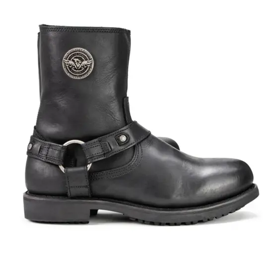 MILWAUKEE LEATHER Bota de Cuero Negra Masculina - Imagen 5