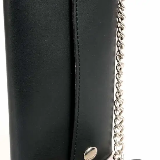 MILWAUKEE LEATHER - Billetera de Cuero Negra Larga con Cadena - Imagen 2