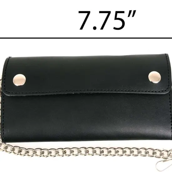 MILWAUKEE LEATHER - Billetera de Cuero Negra Larga con Cadena - Imagen 7