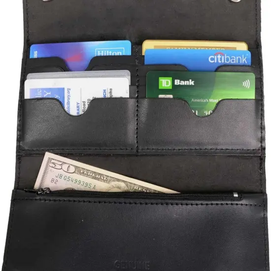 MILWAUKEE LEATHER - Billetera de Cuero Negra Larga con Cadena - Imagen 5