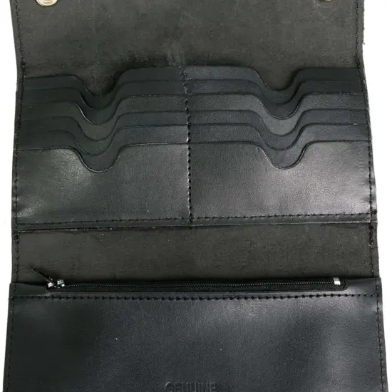 MILWAUKEE LEATHER - Billetera de Cuero Negra Larga con Cadena - Imagen 6