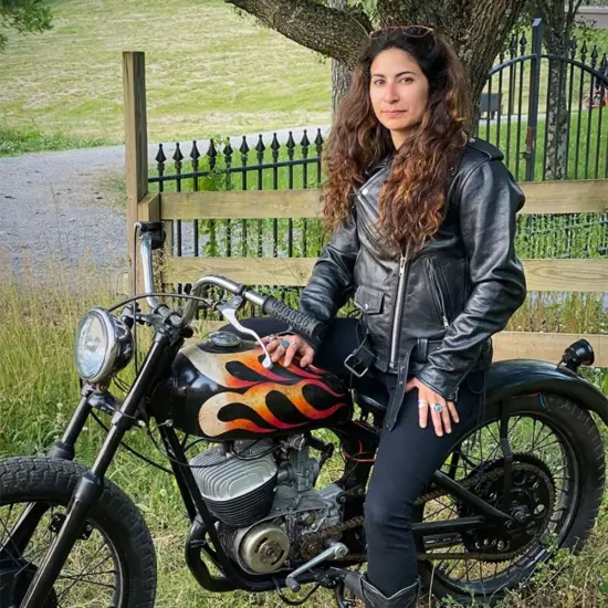 MILWAUKEE LEATHER – Chaqueta de Cuero Vintage Mujer con Cordones (LKL2700) - Imagen 5