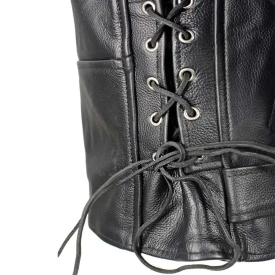 MILWAUKEE LEATHER – Chaqueta de Cuero Vintage Mujer con Cordones (LKL2700) - Imagen 7
