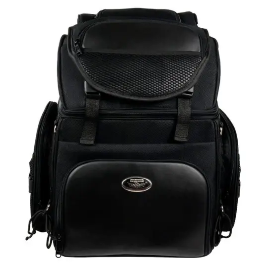 MILWAUKEE LEATHER - Large Bolso Negro Impermeable Para Touring Sissy Bar - Imagen 1