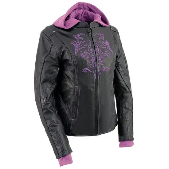 MILWAUKEE LEATHER - Chaqueta de Cuero Mujer c/Tribal Reflectante - Imagen 4