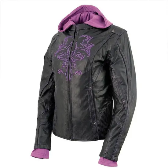 MILWAUKEE LEATHER - Chaqueta de Cuero Mujer c/Tribal Reflectante - Imagen 2