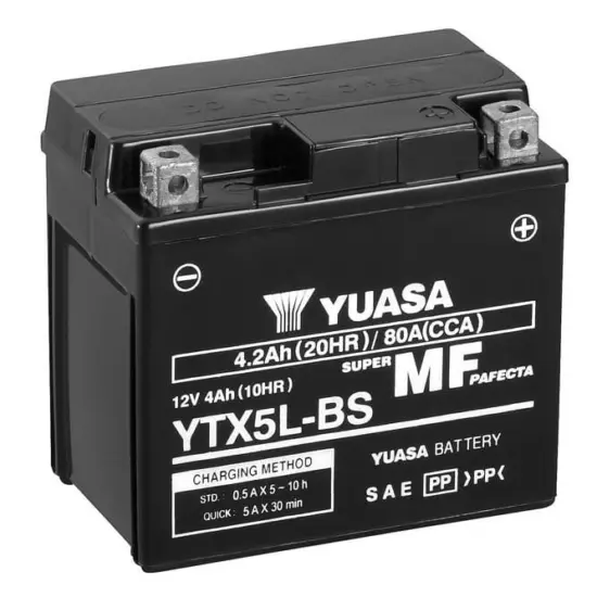 YUASA – Batería de Moto sin Mantenimiento YTX5L-BS - Imagen 1