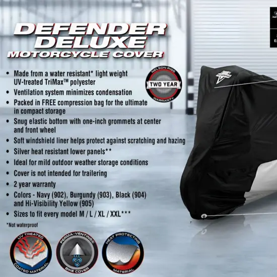 NELSON RIGG - Funda Cubre Moto Defender Deluxe Negra – Resistente al Agua y UV - Imagen 2