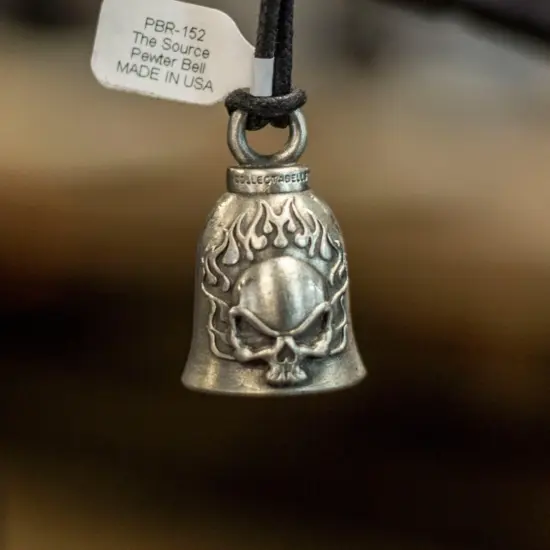 GUARDIAN BELL - Pewter Flaming Skull - Imagen 2