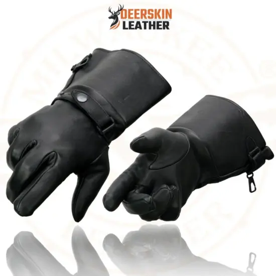 MILWAUKEE LEATHER – Guantes de Cuero de Ciervo Térmicos tipo Gauntlet - Imagen 2