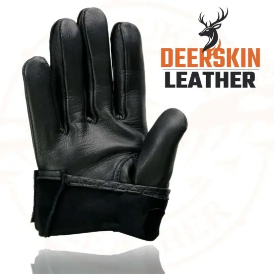 MILWAUKEE LEATHER – Guantes de Cuero de Ciervo con Nudillos Abiertos - Imagen 4