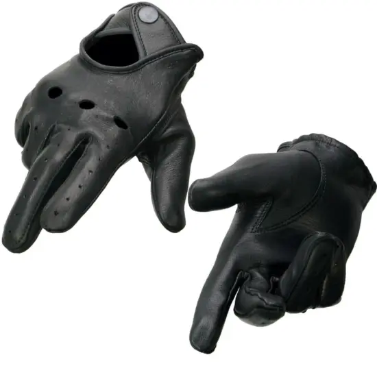 MILWAUKEE LEATHER – Guantes de Cuero de Ciervo con Nudillos Abiertos - Imagen 1