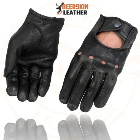 MILWAUKEE LEATHER – Guantes de Cuero de Ciervo con Nudillos Abiertos - Imagen 9