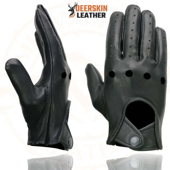 MILWAUKEE LEATHER – Guantes de Cuero de Ciervo con Nudillos Abiertos - Imagen 8