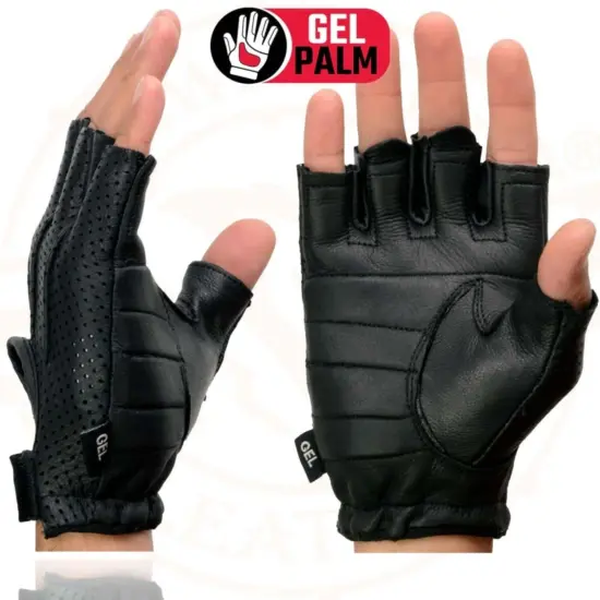 MILWAUKEE LEATHER – Guantes sin Dedos de Cuero de Ciervo con Palma de Gel - Imagen 4