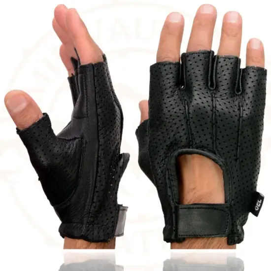 MILWAUKEE LEATHER – Guantes sin Dedos de Cuero de Ciervo con Palma de Gel - Imagen 6