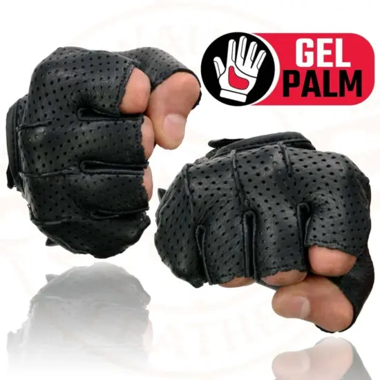 MILWAUKEE LEATHER – Guantes sin Dedos de Cuero de Ciervo con Palma de Gel - Imagen 3