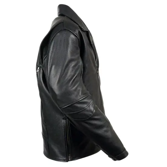 MILWAUKEE LEATHER - Chaqueta de Cuero Negra con Cierre Cruzado - Imagen 3