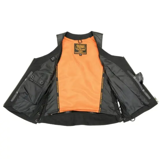 MILWAUKEE LEATHER - Vest de Cuero Mujer Negro Gastado - Imagen 4