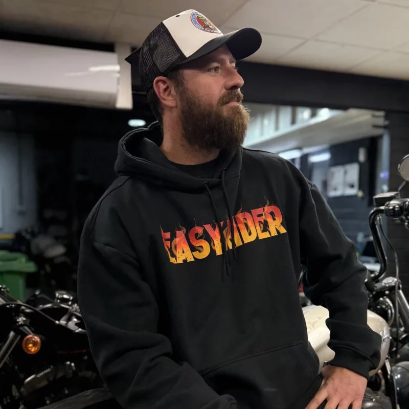 EASY RIDER MOTORSHOP - Polerón Flama Negro