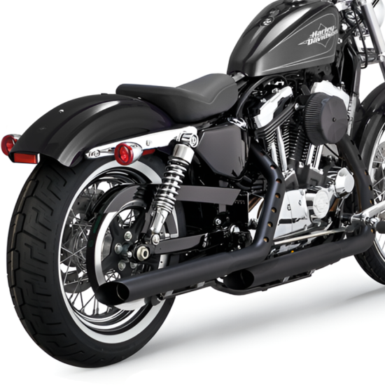 PYTHON - Slip-On Slash-Cut Mufflers 2-1/2" Black para Harley-Davidson - Imagen 2