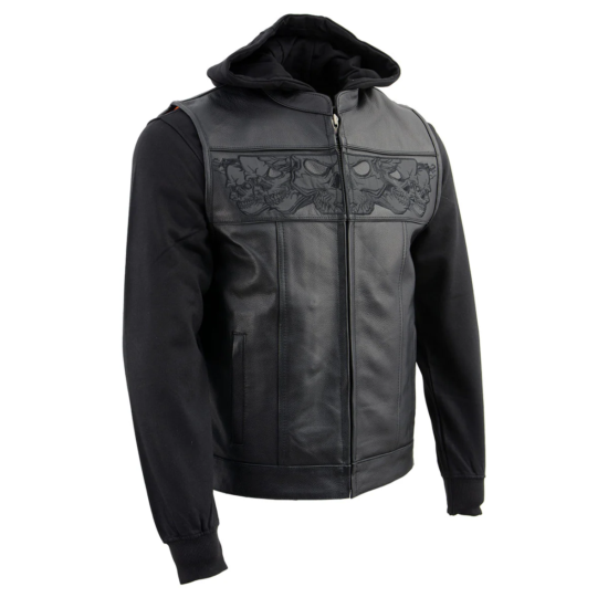 MILWAUKEE LEATHER - Chaqueta de Cuero c/Calaveras Reflectantes - Imagen 1