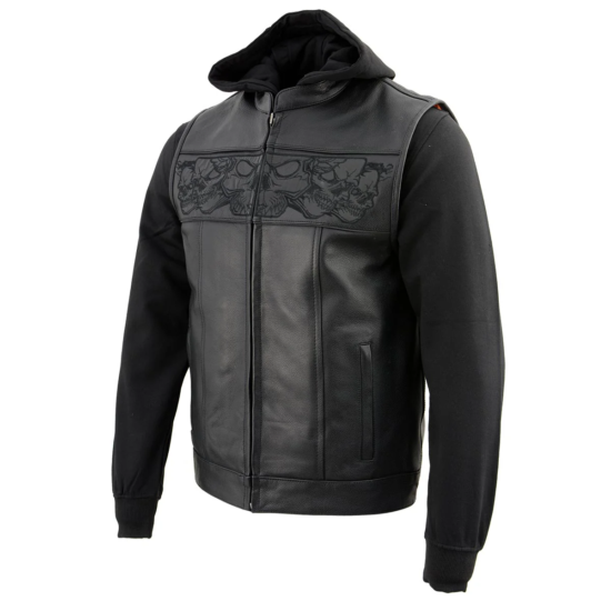 MILWAUKEE LEATHER - Chaqueta de Cuero c/Calaveras Reflectantes - Imagen 5