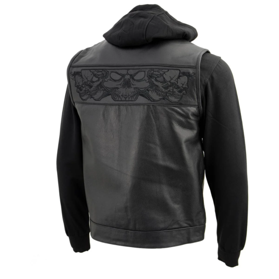 MILWAUKEE LEATHER - Chaqueta de Cuero c/Calaveras Reflectantes - Imagen 6