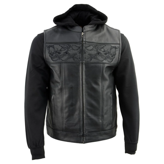 MILWAUKEE LEATHER - Chaqueta de Cuero c/Calaveras Reflectantes - Imagen 4