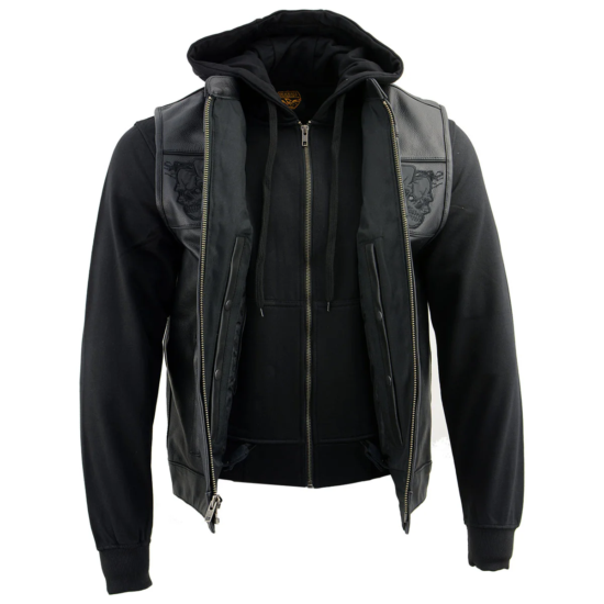 MILWAUKEE LEATHER - Chaqueta de Cuero c/Calaveras Reflectantes - Imagen 2