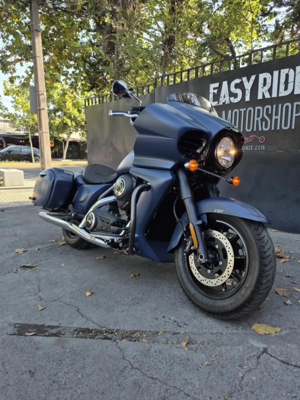 Kawasaki Vulcan 1700 Vaquero ABS 2025 vista frontal color azul Easy Rider Motorshop Chile