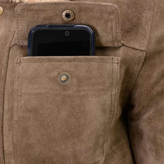 MILWAUKEE LEATHER SFM1811 — Chaqueta Gamuza Sherpa Hombre | Taupe - Imagen 7