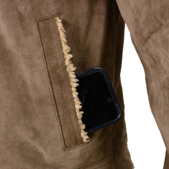 MILWAUKEE LEATHER SFM1811 — Chaqueta Gamuza Sherpa Hombre | Taupe - Imagen 6