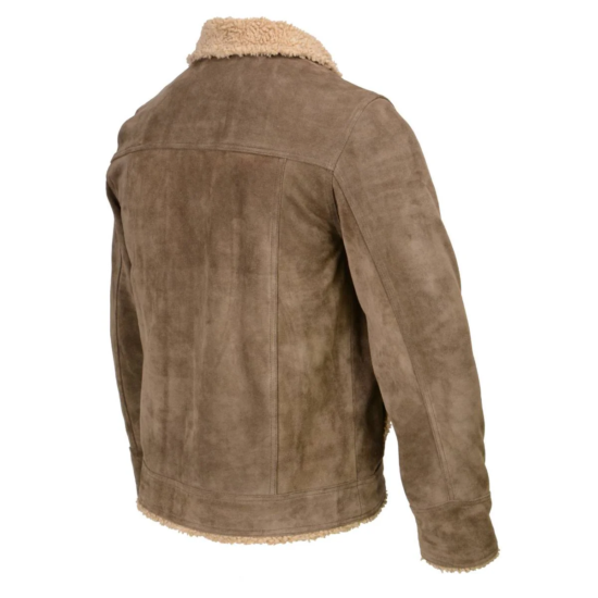 MILWAUKEE LEATHER SFM1811 — Chaqueta Gamuza Sherpa Hombre | Taupe - Imagen 3