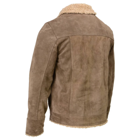 MILWAUKEE LEATHER SFM1811 — Chaqueta Gamuza Sherpa Hombre | Taupe - Imagen 4