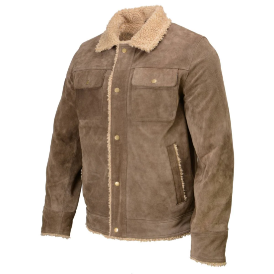 MILWAUKEE LEATHER SFM1811 — Chaqueta Gamuza Sherpa Hombre | Taupe - Imagen 2
