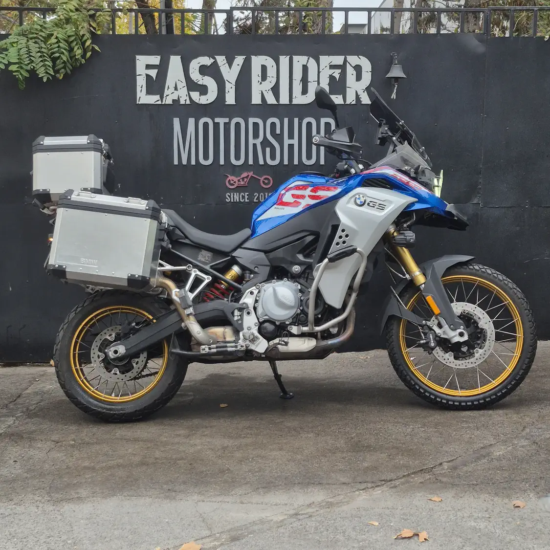 BMW F850 GS Adventure usada 2019 perfil lateral azul Lupino Rallye