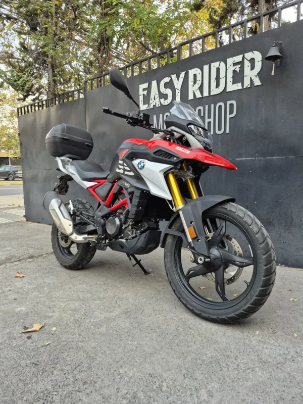 BMW G310 GS usada 2025 Rojo Racing frontal tres cuartos Santiago
