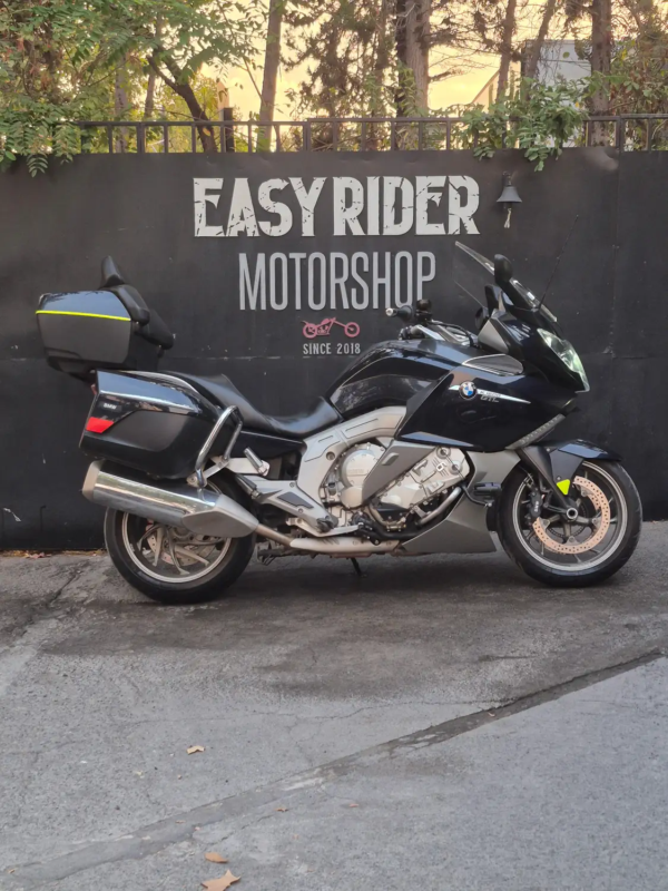 BMW K1600 GTL 2012 usada azul real metalizado perfil lateral Easy Rider Motorshop Santiago
