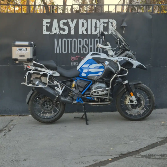 BMW R 1200 GS Adventure usada Santiago 2018 blanco luminoso azul cordoba perfil lateral Easy Rider Motorshop