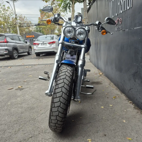 Harley-Davidson Fat Bob CVO usada 2009 azul vista frontal doble faro
