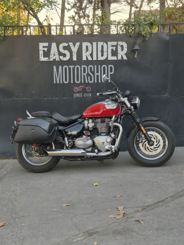 Triumph Speedmaster 1200 2023 usada rojo perfil lateral Easy Rider Motorshop Santiago