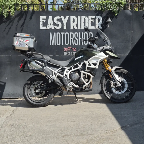 Triumph Tiger 900 Rally usada 2022 verde – vista lateral derecha – Easy Rider Motorshop Santiago